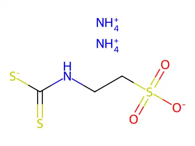 carbamic acid, (2-sulfoethyl)dithio-, diammonium salt structure