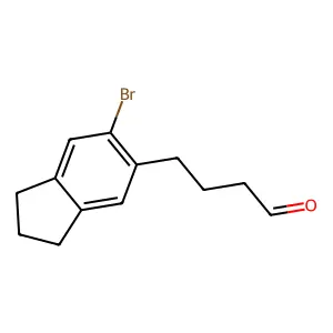 4-(6-bromo-2,3-dihydro-1H-inden-5-yl)butanal structure