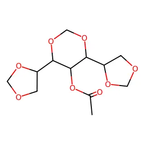 [4,6-Bis(1,3-dioxolan-4-yl)-1,3-dioxan-5-yl] acetate structure