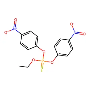 Phosphorothioic acid, O,O-bis(p-nitrophenyl) O-ethyl ester structure