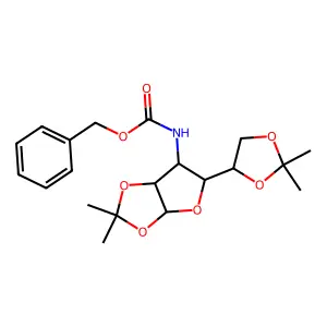 benzyl N-[5-(2,2-dimethyl-1,3-dioxolan-4-yl)-2,2-dimethyl-3a,5,6,6a-tetrahydrofuro[2,3-d][1,3]dioxol-6-yl]carbamate structure