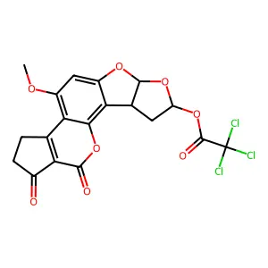 Acetic acid, trichloro-, 1,2,3,6a,8,9,9a,11-octahydro-4-methoxy-1,11-dioxocyclopenta(c)furo(3',2':4,5)furo(2,3-h)(1)benzopyran-8-yl ester, (6aS-(6aalpha,8beta,9aalpha))- structure