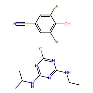 Benzonitrile, 3,5-dibromo-4-hydroxy-, mixt. with 6-chloro-N-ethyl-N'-(1-methylethyl)-1,3,5-triazine-2,4-diamine structure