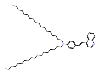 N,N-dioctadecyl-4-(2-quinolin-4-ylethenyl)aniline structure