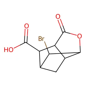 6-bromo-2-oxohexahydro-2H-3,5-methanocyclopenta[b]furan-7-carboxylic acid structure