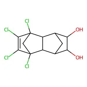 1,8,9,10-Tetrachlorotetracyclo[6.2.1.13,6.02,7]dodec-9-ene-4,5-diol structure