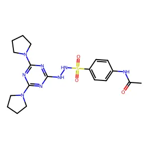 N-[4-[[(4,6-dipyrrolidin-1-yl-1,3,5-triazin-2-yl)amino]sulfamoyl]phenyl]acetamide structure