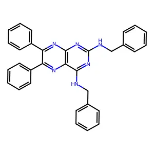2-N,4-N-二苄基-6,7-二苯基蝶啶-2,4-二胺 structure