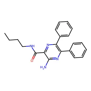3-氨基-N-丁基-5,6-二苯基吡嗪-2-甲酰胺 structure