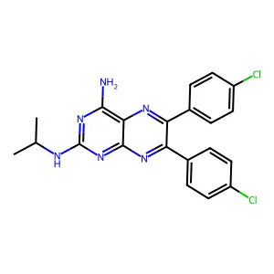 6,7-bis(4-chlorophenyl)-2-N-propan-2-ylpteridine-2,4-diamine structure