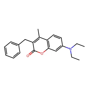 3-Benzyl-7-(diethylamino)-4-methyl-2H-1-benzopyran-2-one structure