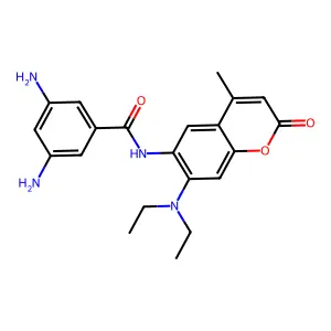 3,5-Diamino-N-(7-(diethylamino)-4-methyl-2-oxo-2H-chromen-6-yl)benzamide structure