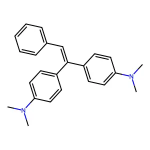 4-[1-(4-dimethylaminophenyl)-2-phenyl-ethenyl]-N,N-dimethyl-aniline structure