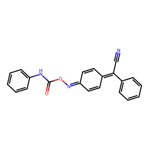 [[4-[cyano(phenyl)methylidene]cyclohexa-2,5-dien-1-ylidene]amino] N-phenylcarbamate structure
