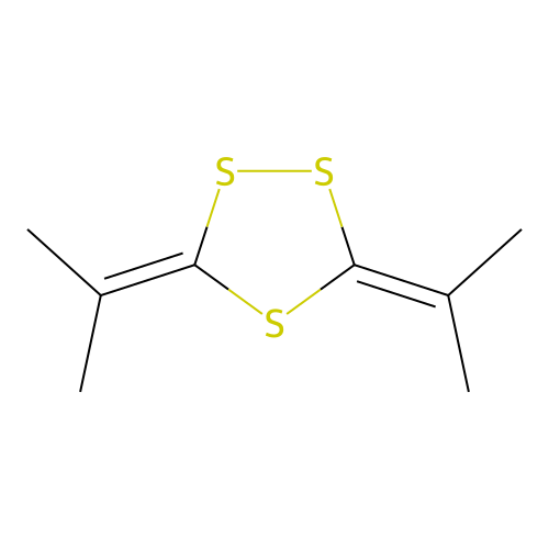 3,5-Di(propan-2-ylidene)-1,2,4-trithiolane structure