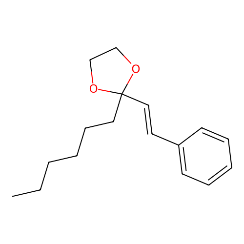 2-Hexyl-2-(2-phenylethenyl)-1,3-dioxolane structure