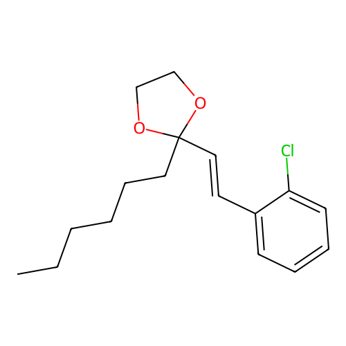 2-[2-(2-Chlorophenyl)ethenyl]-2-hexyl-1,3-dioxolane structure