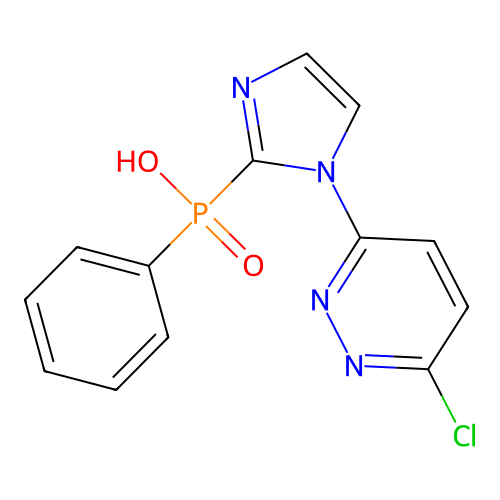 (1-(6-Chloropyridazin-3-yl)-1H-imidazol-2-yl)(phenyl)phosphinic acid structure