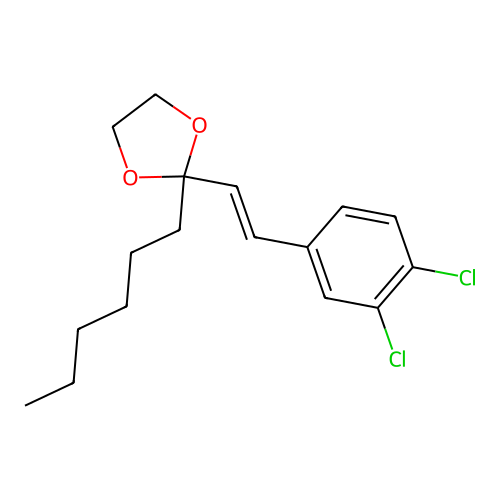 2-[2-(3,4-Dichlorophenyl)ethenyl]-2-hexyl-1,3-dioxolane structure