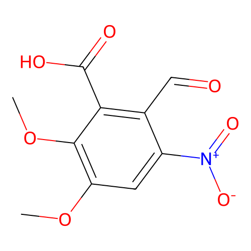2-Formyl-5,6-dimethoxy-3-nitrobenzoic acid structure