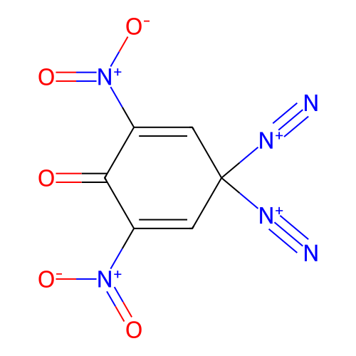 3,5-Dinitro-4-oxocyclohexa-2,5-diene-1,1-didiazonium structure