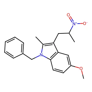 1-Benzyl-5-methoxy-2-methyl-3-(2-nitropropyl)indole structure