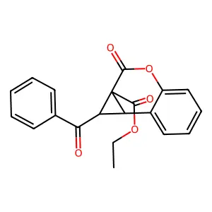 Ethyl 1-benzoyl-2-oxo-1,7b-dihydrocyclopropa[c]chromene-1a-carboxylate structure