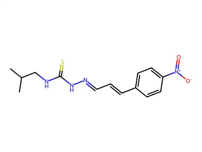 1-(2-Methylpropyl)-3-[3-(4-nitrophenyl)prop-2-enylideneamino]thiourea structure