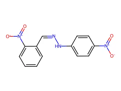 4-nitro-N-[(2-nitrophenyl)methylideneamino]aniline structure