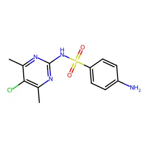 4-amino-N-(5-chloro-4,6-dimethylpyrimidin-2-yl)benzenesulfonamide structure