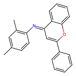 N-(2,4-Dimethylphenyl)-2-phenyl-chromen-4-imine structure