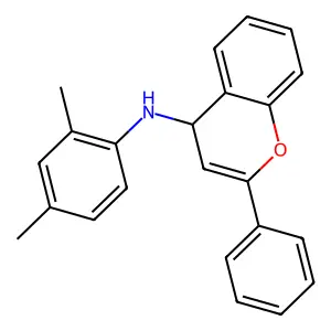 N-(2,4-dimethylphenyl)-2-phenyl-4H-chromen-4-amine structure