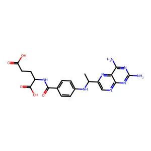 2-[[4-[1-(2,4-Diaminopteridin-6-yl)ethylamino]benzoyl]amino]pentanedioic acid structure