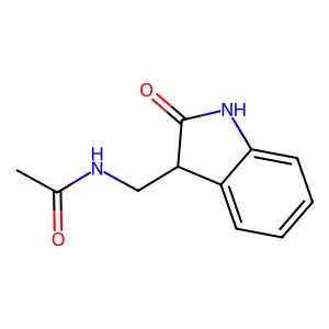 N-[(2-oxo-1,3-dihydroindol-3-yl)methyl]acetamide structure