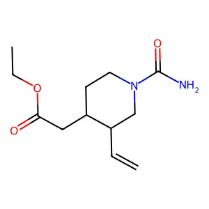 Ethyl 2-(1-carbamoyl-3-ethenylpiperidin-4-yl)acetate structure