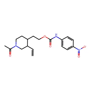 2-(1-Acetyl-3-ethenylpiperidin-4-yl)ethyl (4-nitrophenyl)carbamate structure
