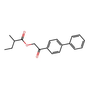 [2-Oxo-2-(4-phenylphenyl)ethyl] 2-methylbutanoate structure