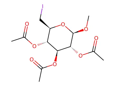 Methyl 2,3,4-tri-O-acetyl-6-deoxy-6-iodohexopyranoside structure