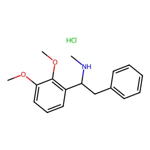 Phenethylamine, alpha-(2,3-dimethoxyphenyl)-N-methyl-, hydrochloride structure