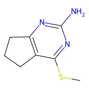 4-(methylsulfanyl)-6,7-dihydro-5H-cyclopenta[d]pyrimidin-2-amine structure
