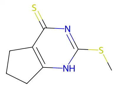 2-Methylsulfanyl-1,5,6,7-tetrahydrocyclopenta[d]pyrimidine-4-thione structure