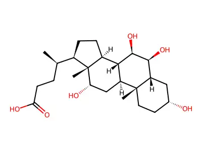 3alpha,6beta,7beta,12alpha-Tetrahydroxy-5beta-cholan-24-oic Acid structure