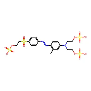 (2-{[3-methyl-4-(2-{4-[2-(sulfooxy)ethanesulfonyl]phenyl}diazen-1-yl)phenyl][2-(sulfooxy)ethyl]amino}ethoxy)sulfonic acid structure