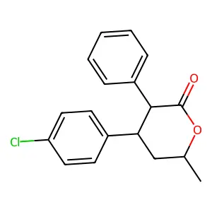 (3S,6S)-4-(4-chlorophenyl)-6-methyl-3-phenyloxan-2-one structure
