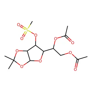 [2-acetyloxy-2-(2,2-dimethyl-6-methylsulfonyloxy-3a,5,6,6a-tetrahydrofuro[2,3-d][1,3]dioxol-5-yl)ethyl] acetate structure