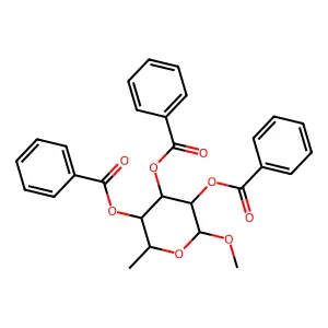 Methyl alpha-l-rhamnopyranoside tribenzoate structure
