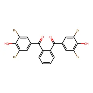 (1,2-Phenylene)bis[(3,5-dibromo-4-hydroxyphenyl)methanone] structure