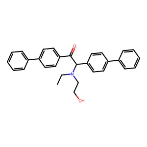 1,2-Di([1,1'-biphenyl]-4-yl)-2-[ethyl(2-hydroxyethyl)amino]ethan-1-one structure