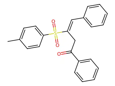 3-(4-Methylphenyl)sulfonyl-1,4-diphenylbut-3-en-1-one structure