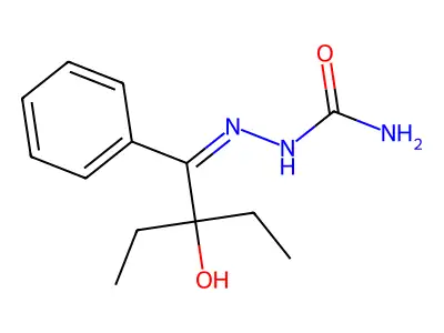 [(2-Ethyl-2-hydroxy-1-phenylbutylidene)amino]urea structure